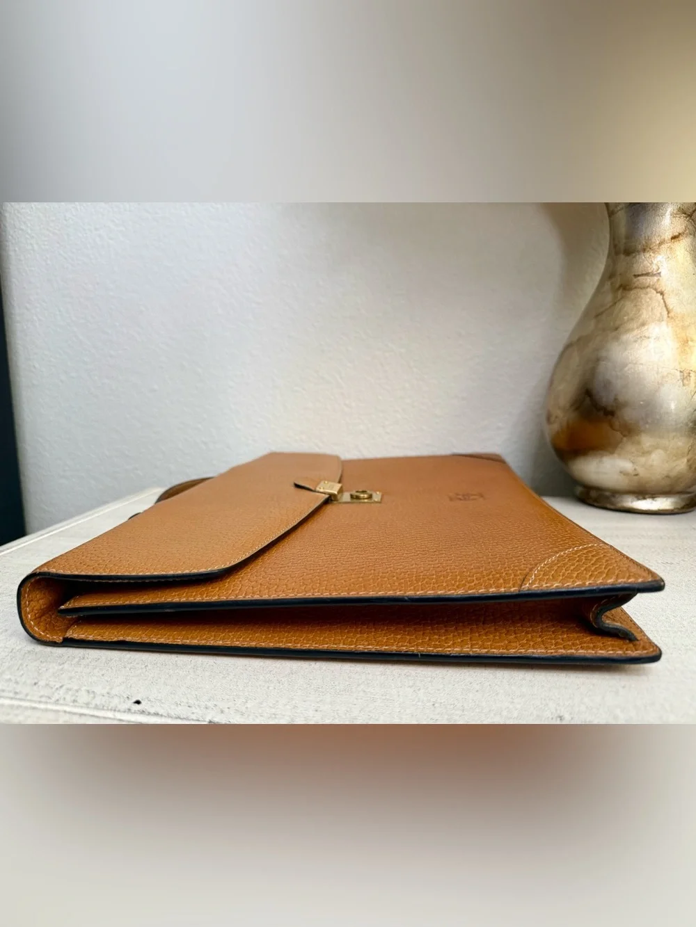 LOEWE Anagram Leather Briefcase w/ Keys